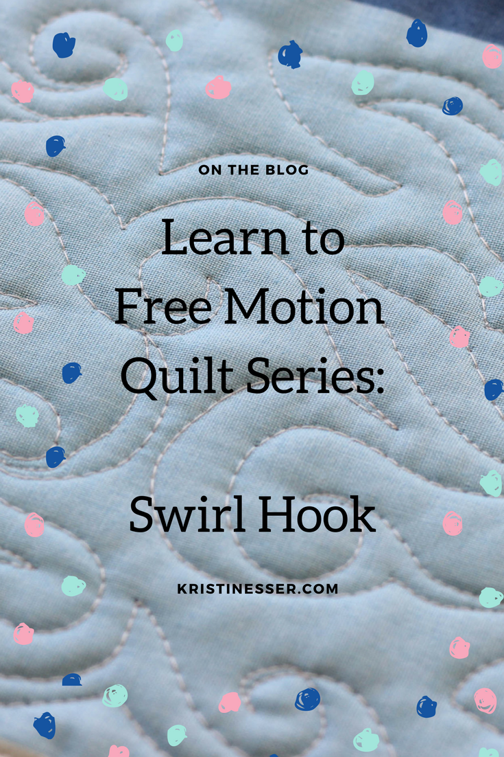 Learn to free motion quilt swirl hooks